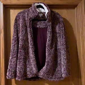 Peach Love California Full Zip Sherpa Jacket NWT